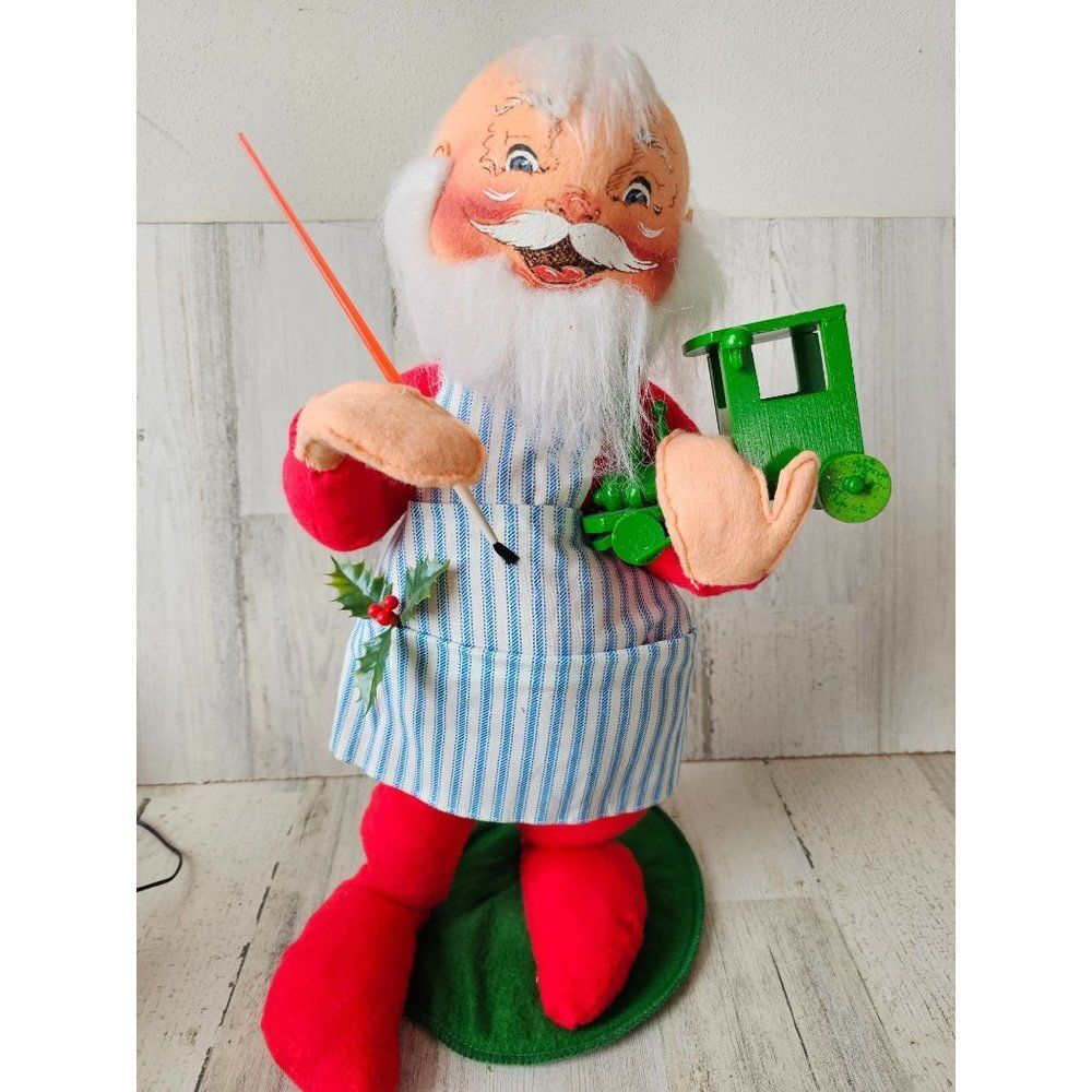 Annalee Santa Claus train large vintage painting painter 17 in vintage Xmas deco